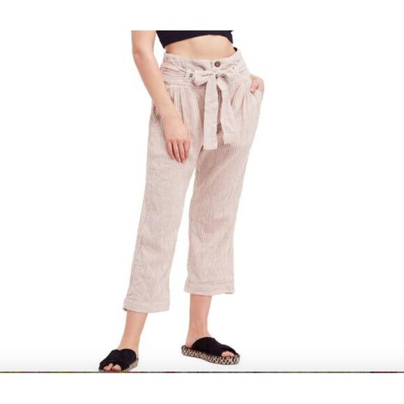 Free People Rumors Harem High Waist Tie Belted at Waist Pants 4 Boho Cotton - Picture 1 of 13